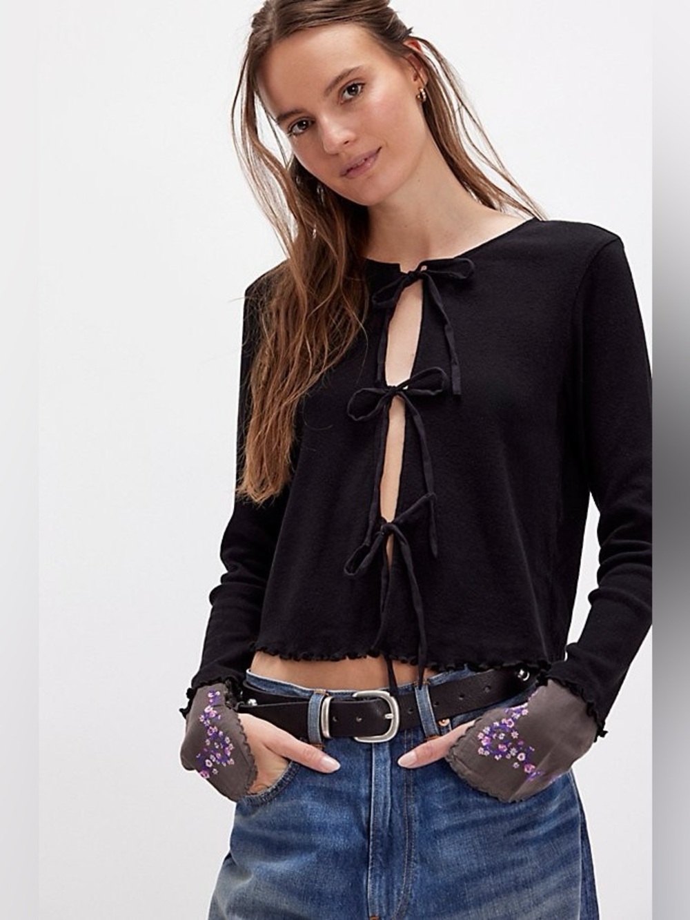 NWT! FP Free People Dipped In Floral Cardi Sz Medium